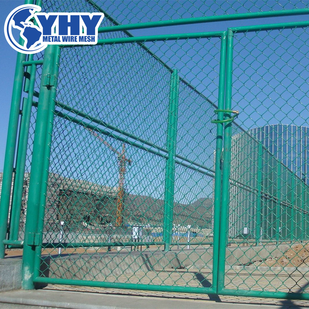 green pvc removable chain link soccer field fence for sport ground stadium