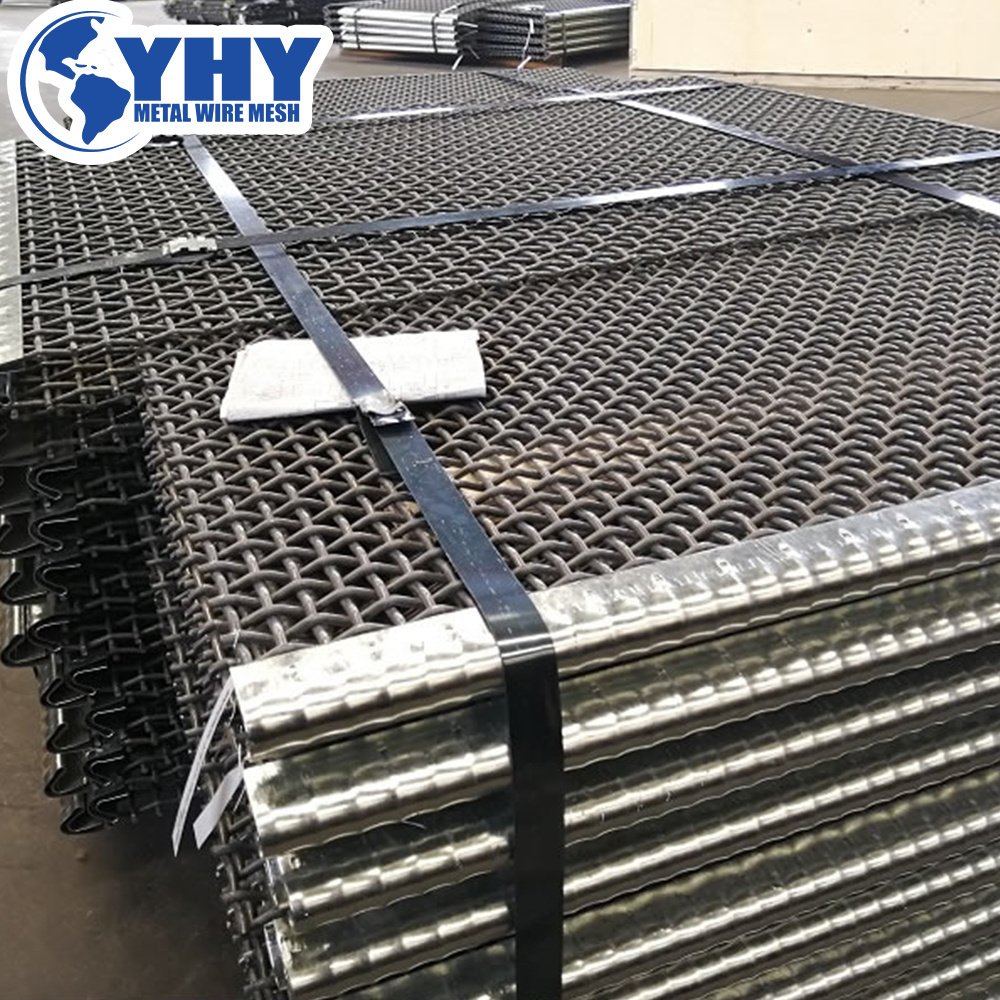 65 Mn high tensile strength Vibrating Filter square screen mesh  with hook for quarry  mine