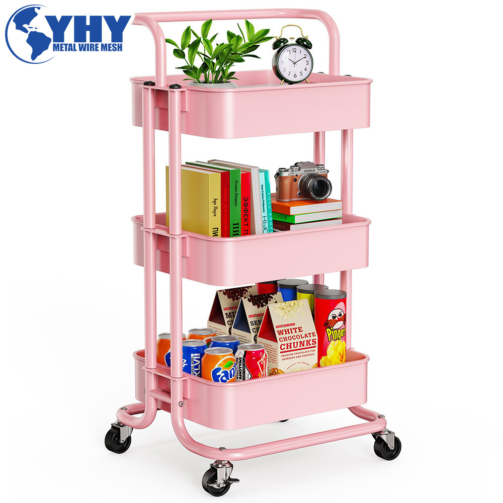 3 Tier Trolley Trolly Storage Racks Office Shelves Home Kitchen Rack Book Shelving Toys