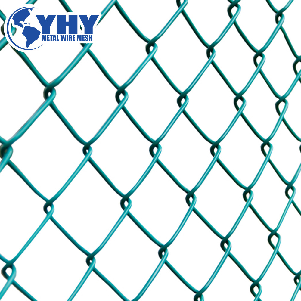 green pvc removable chain link soccer field fence for sport ground stadium