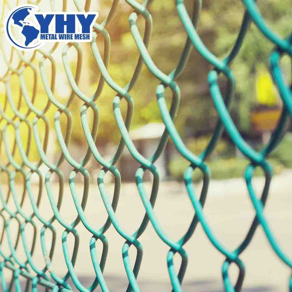 green pvc removable chain link soccer field fence for sport ground stadium