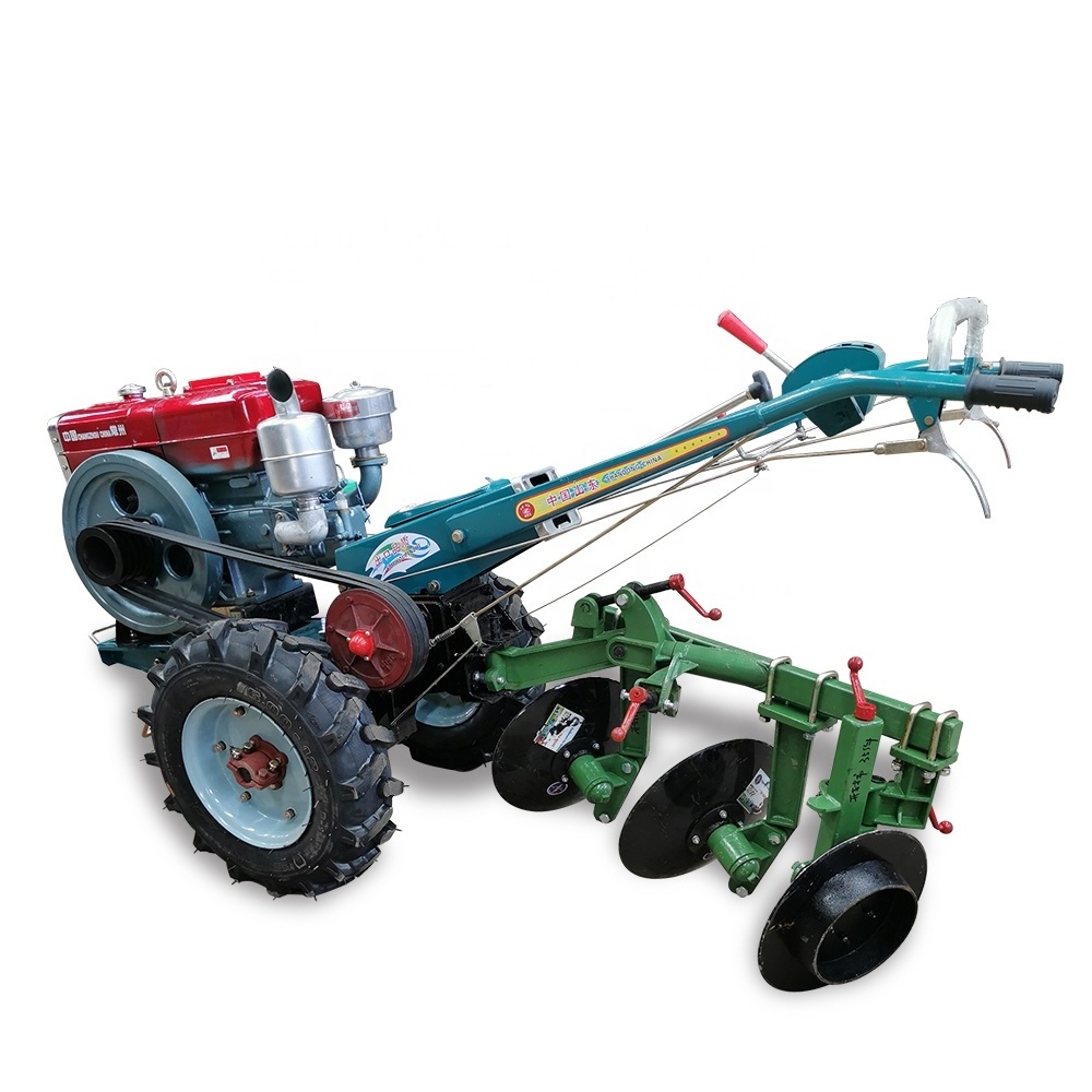 Mini farm tractor hand ploughing machine