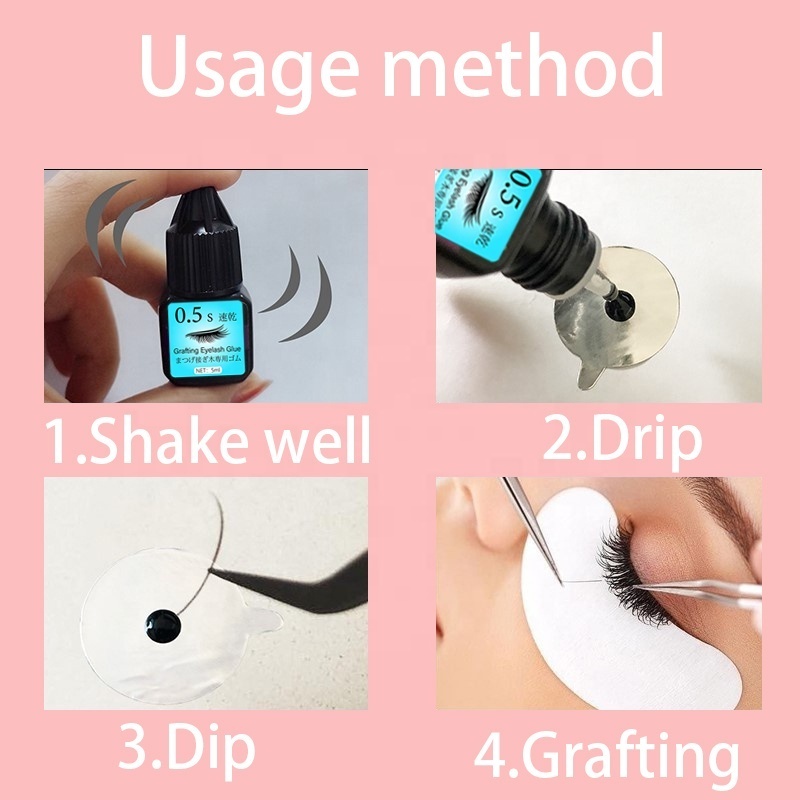 1 second Wholesale Black lash Adhesive Glue Private Label Semi Permanent Eyelash Glue