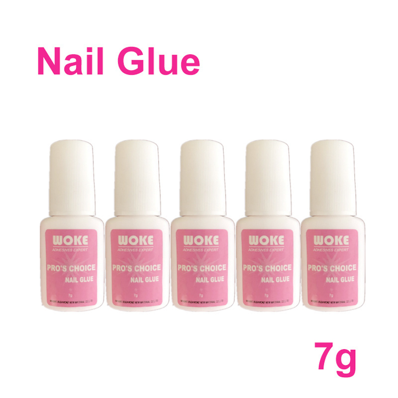 Factory direct sale Wholesale 7g custom pink manicure glue with brush on finger nail glue for nail salon