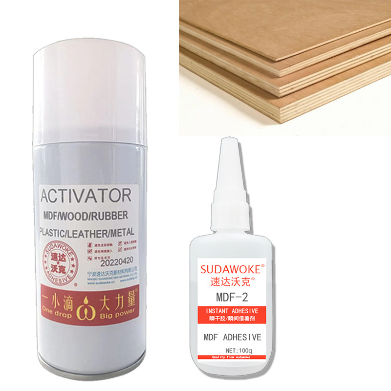 Chair repair glue combined with accelerator for fast bonding wood