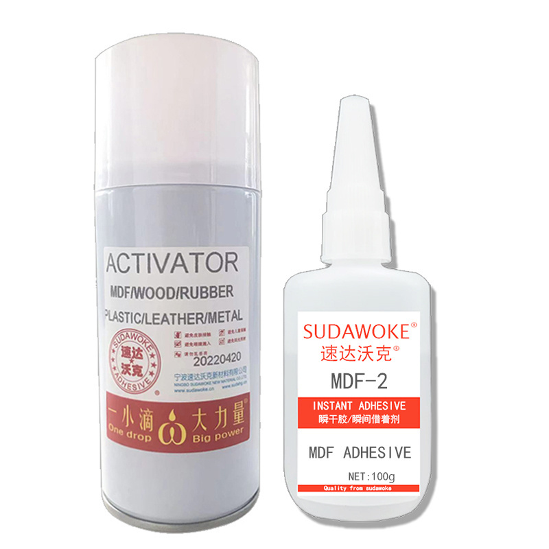 Chair repair glue combined with accelerator for fast bonding wood