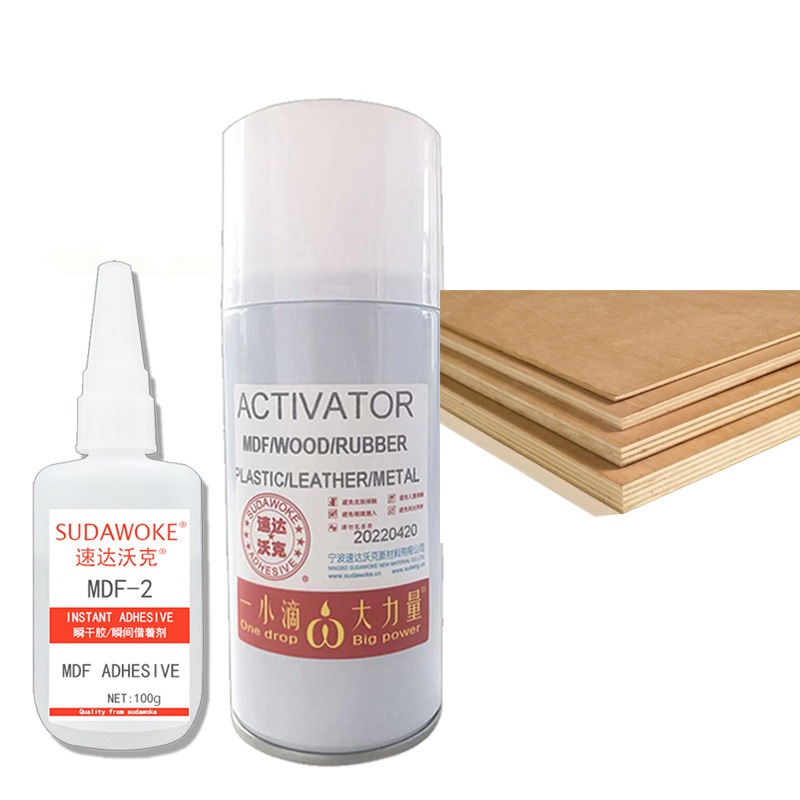 MDF KIT Cyanoacrylate Adhesive Glue + 450ml Activator China Direct Factory 3 Seconds Cure 100g Other Adhesives 1500~2000cps