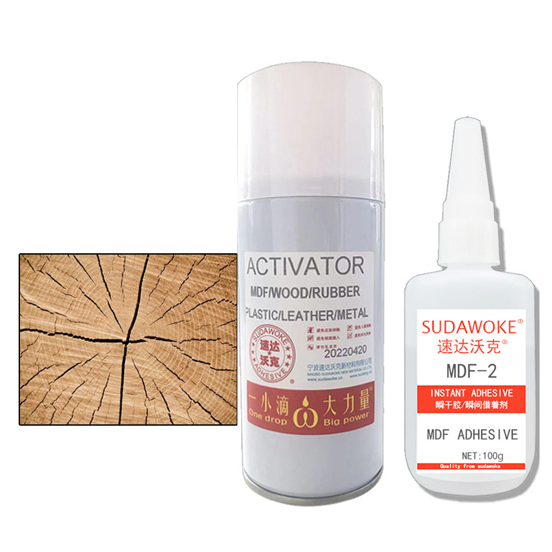 MDF KIT Cyanoacrylate Adhesive Glue + 450ml Activator China Direct Factory 3 Seconds Cure 100g Other Adhesives 1500~2000cps