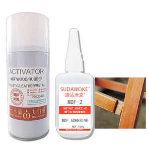 MDF KIT Cyanoacrylate Adhesive Glue + 450ml Activator China Direct Factory 3 Seconds Cure 100g Other Adhesives 1500~2000cps