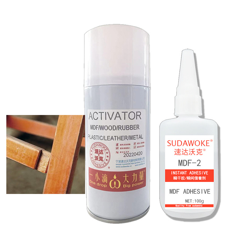 Cyanoacrylate adhesive mdf-2  kit wood super glue with spray activator