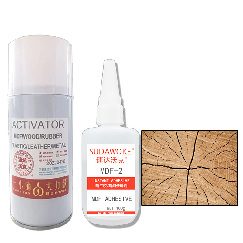 Cyanoacrylate adhesive mdf-2  kit wood super glue with spray activator