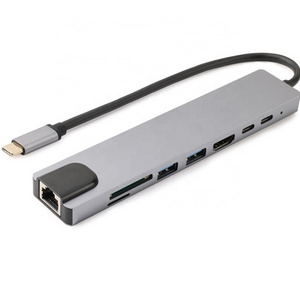 Computer usb c hub 8 in 1 type c hub