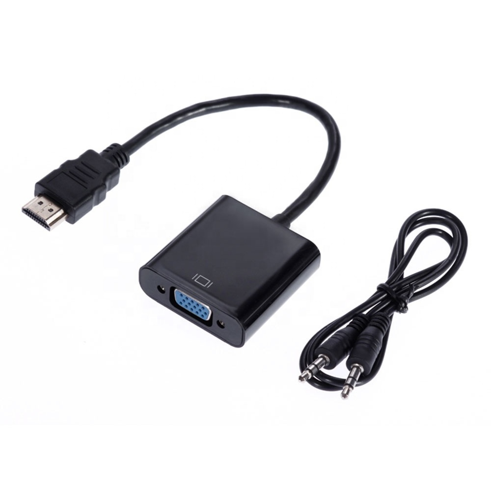 HDMI to VGA Adapter Male to Female Cable Converter with Audio Output