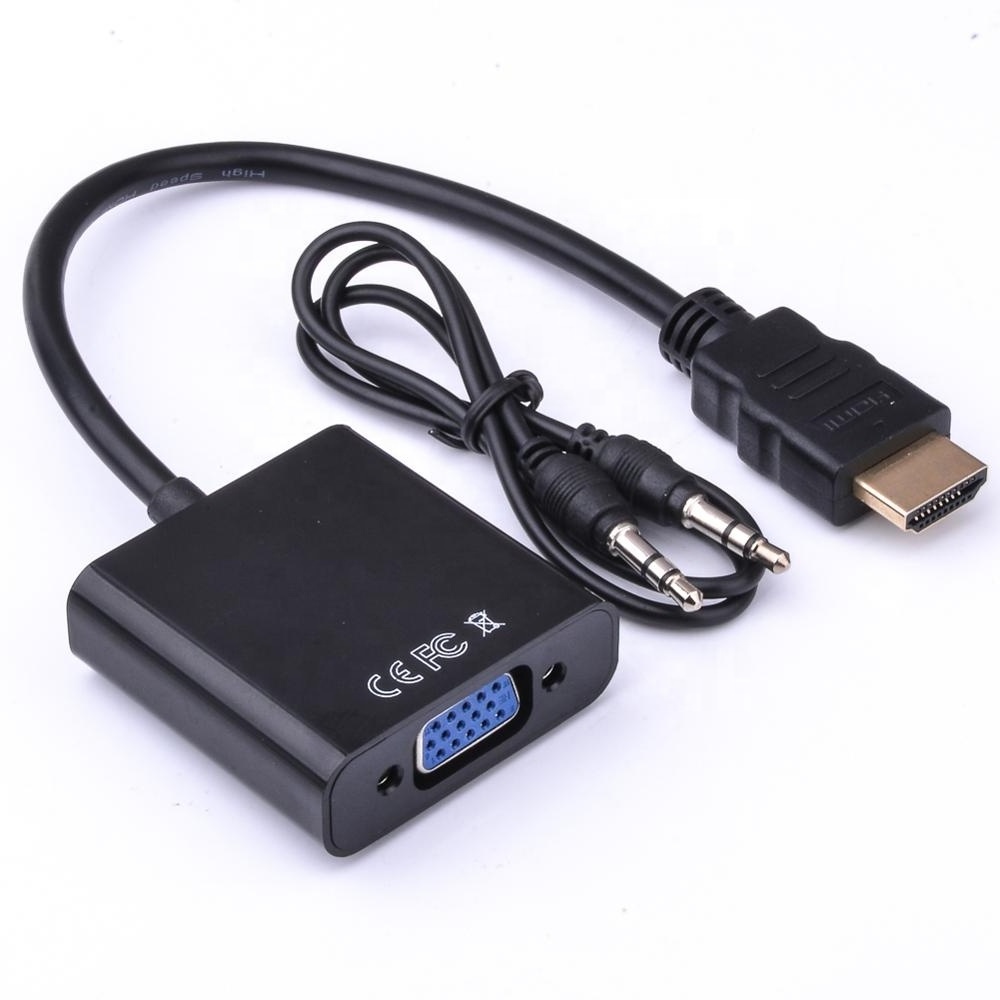 HDMI to VGA Adapter Male to Female Cable Converter with Audio Output