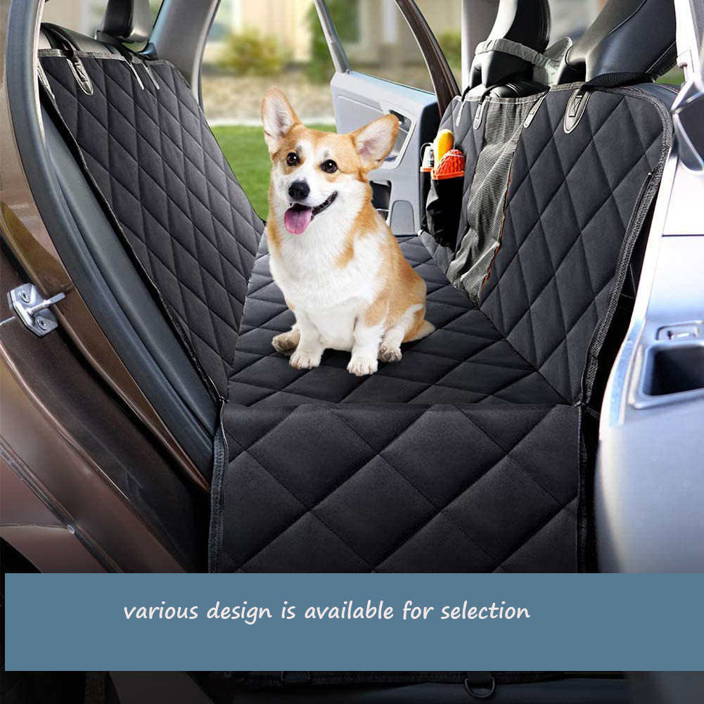 Luxury Quilted Waterproof Dog Car Seat Covers with Side Flap Pet Backseat Cover for Cars Trucks