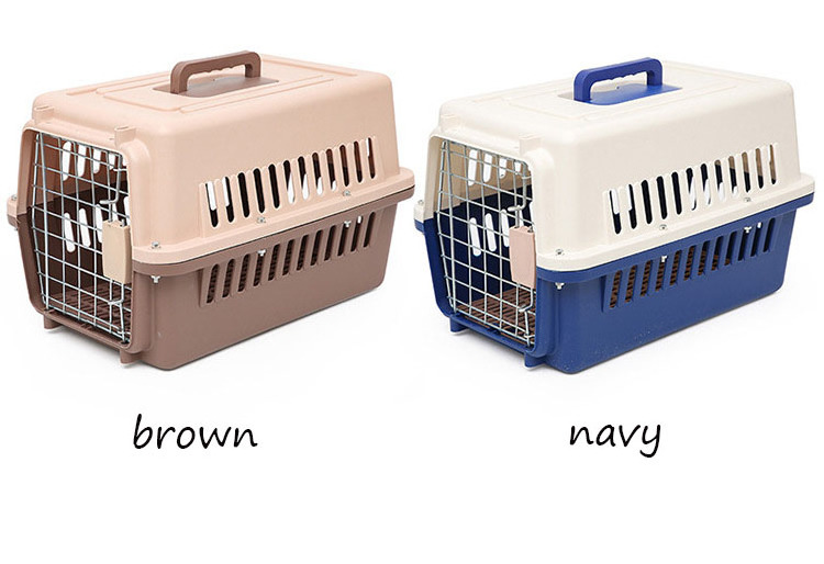 Small Animal Dog Travel Carrier Cage Air Flight Plastic Pet Carrier with Wheels Dog Cages Metal Kennels Customized Package