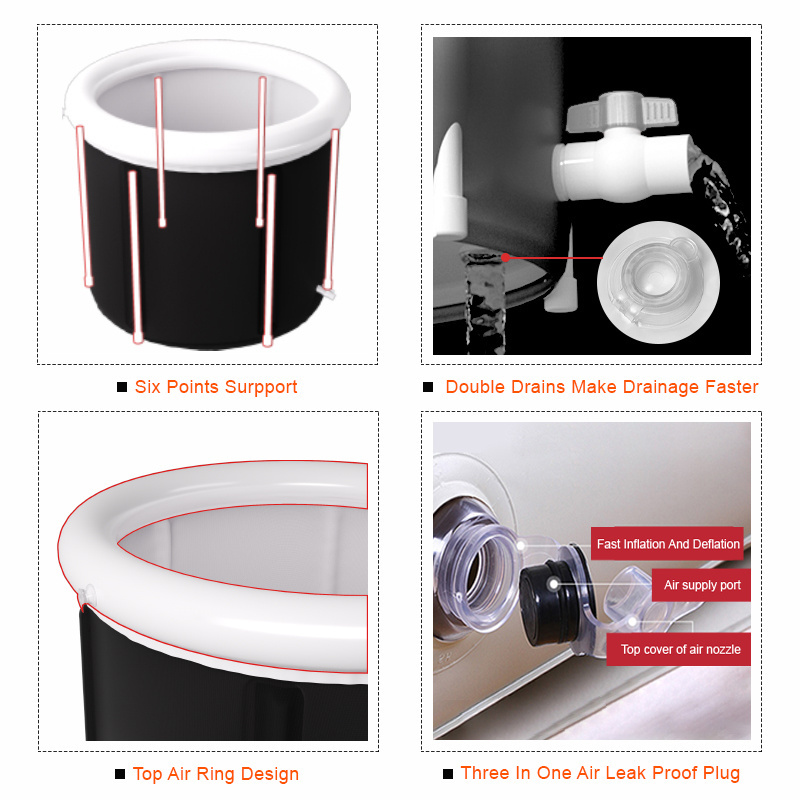 Customized Freestanding Bathroom Folding Bucket Barrel Portable Foldable Bath Tub For Adult