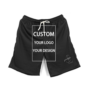 Custom High Quality Athletic Apparel Plain Polyester Shorts, 6 Inch 5 In Inseam Single Layer Blank Mesh Shorts