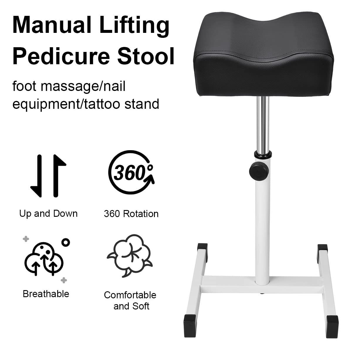 Wholesale Pedicure Manicure Footrest Adjustable Seat Height Technician Nail Equipment Pedicure Stool Salon Spa