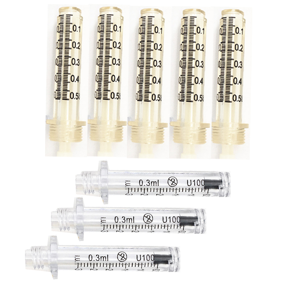 Injection Syringe Ampoule Head for High Pressure Wrinkle Removal Hyaluronic Pen Plastic Mesotherapy Gun 0.3ml and 0.5ml