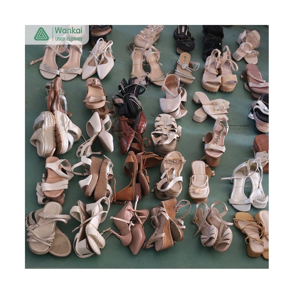 CwanCkai Low Price Second Hand Shoes Bundle Bales Shoes For Sale Used, Cheap Premium Used Various Mixed Ladies Women Sandals