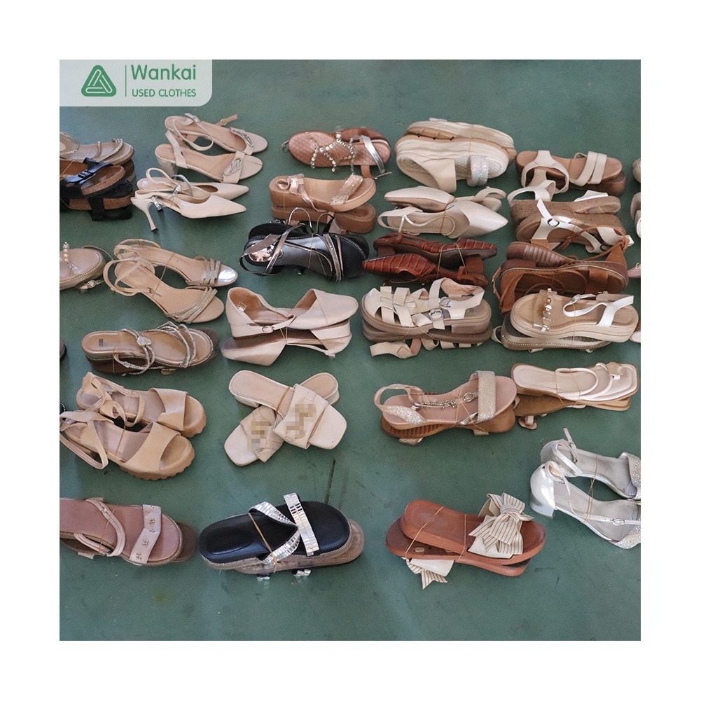 CwanCkai Low Price Second Hand Shoes Bundle Bales Shoes For Sale Used, Cheap Premium Used Various Mixed Ladies Women Sandals