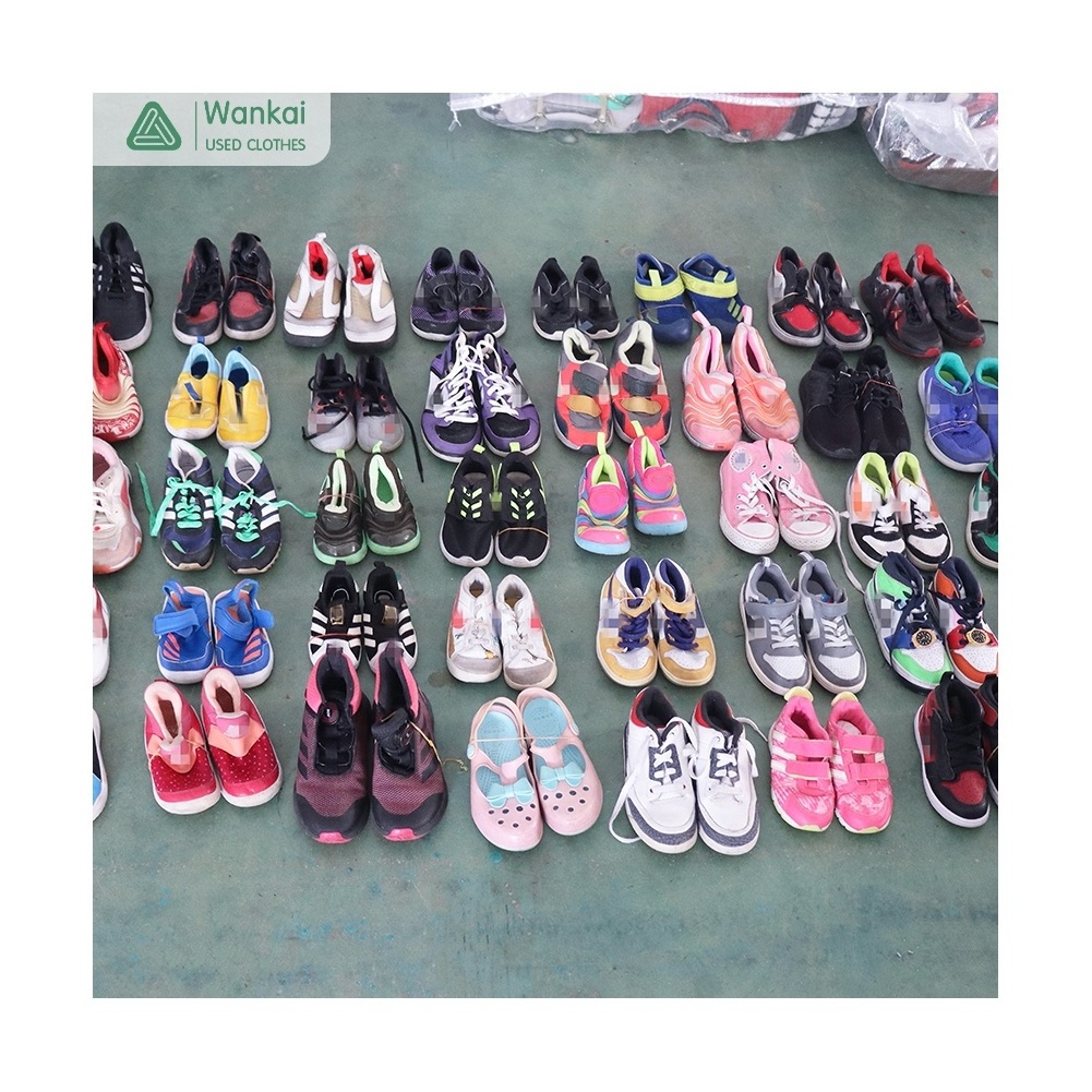 CwanCkai Second Hand Shoes Used Kids Branded Original Shoes Stock In Bulk, Premium Children Second Hand Used Shoes Bales Mixed