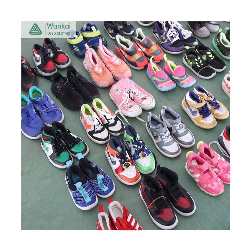 CwanCkai Second Hand Shoes Used Kids Branded Original Shoes Stock In Bulk, Premium Children Second Hand Used Shoes Bales Mixed