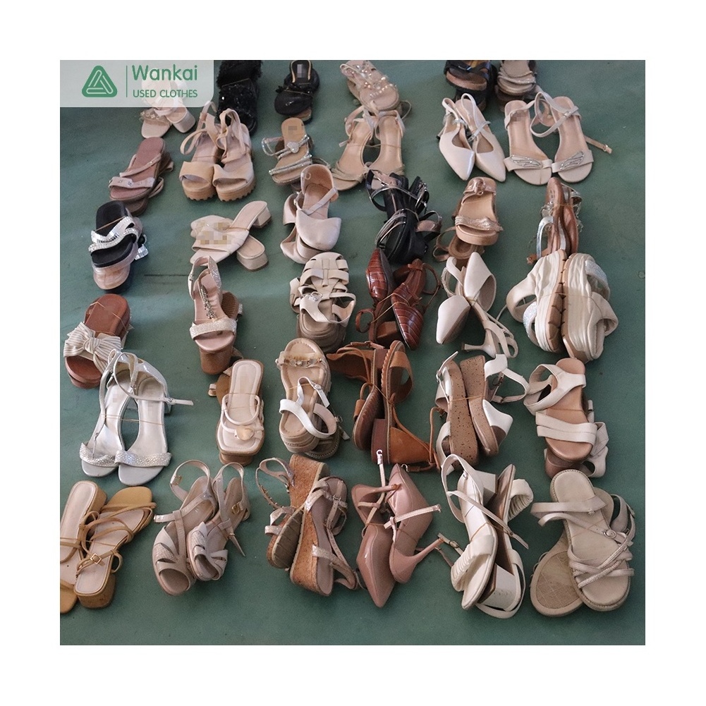 CwanCkai Low Price Second Hand Shoes Bundle Bales Shoes For Sale Used, Cheap Premium Used Various Mixed Ladies Women Sandals