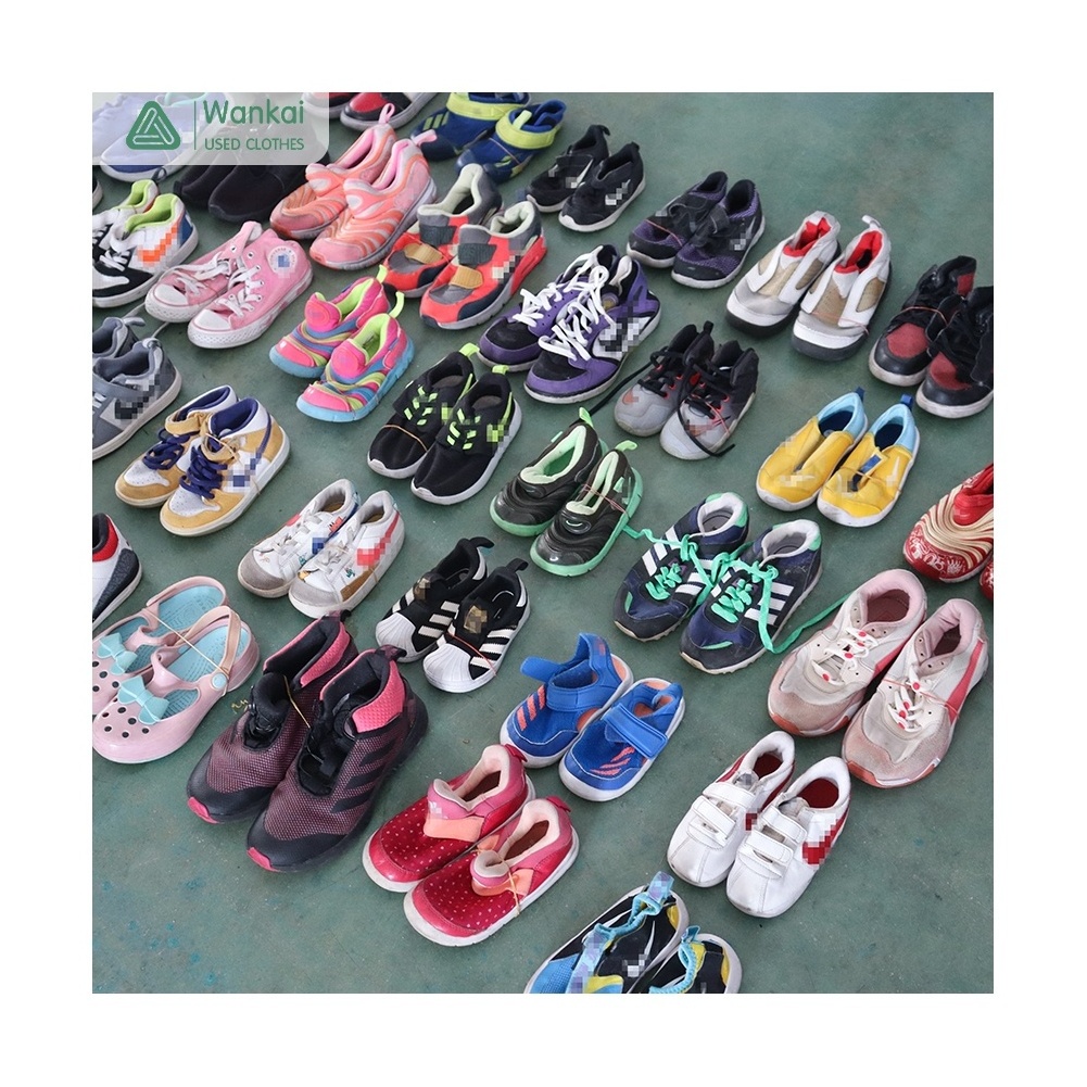 CwanCkai Second Hand Shoes Used Kids Branded Original Shoes Stock In Bulk, Premium Children Second Hand Used Shoes Bales Mixed