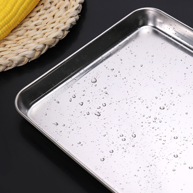 wholesale thickening plate Stainless Steel Plate SUS304 and 430 kitchenware rectangular tray Stainless Steel food tray