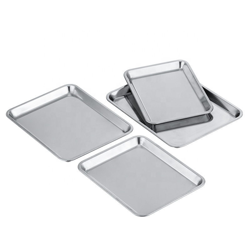 Wholesale custom bandejas de acero inoxidable catering serving food trays bardia tray