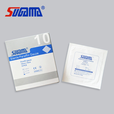 wound care paraffin gauze dressing 10 x 10cm sterile package