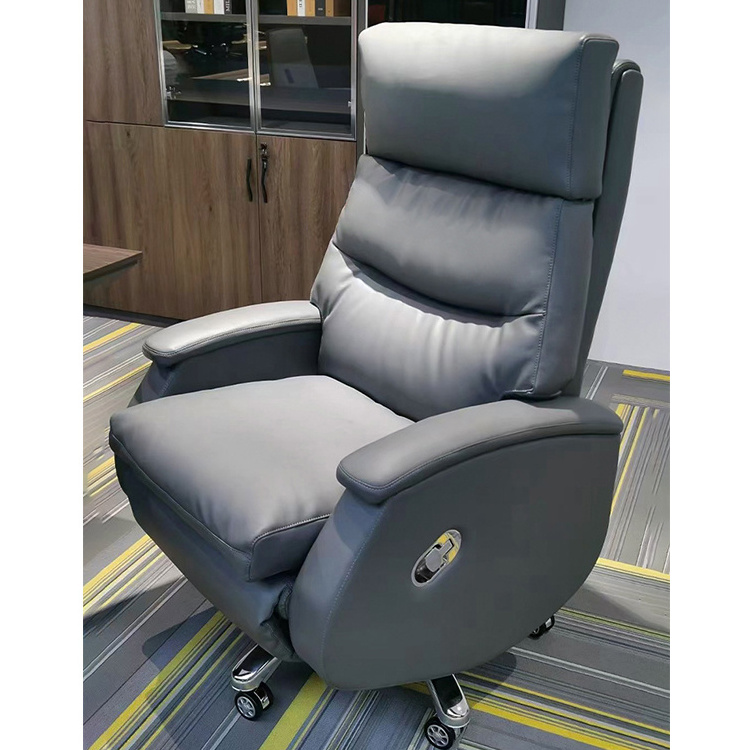 High Quality Modern Luxury Adjustable Recliner Swivel Manager Executive Ergonomic Real Genuine Leather Office Chair With Massage