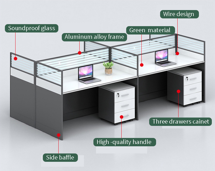 Desk Glass Screen Cubicles computer office Furniture Modern Office Partition Workstation turkish furniture