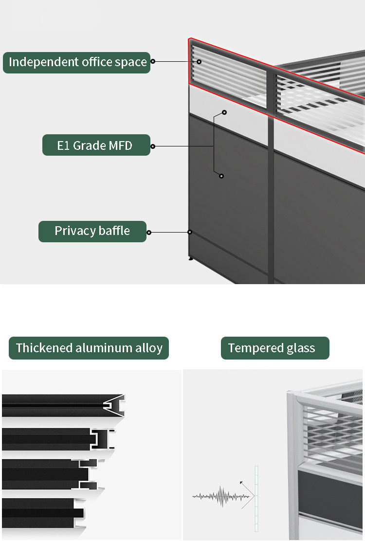 Desk Glass Screen Cubicles computer office Furniture Modern Office Partition Workstation turkish furniture