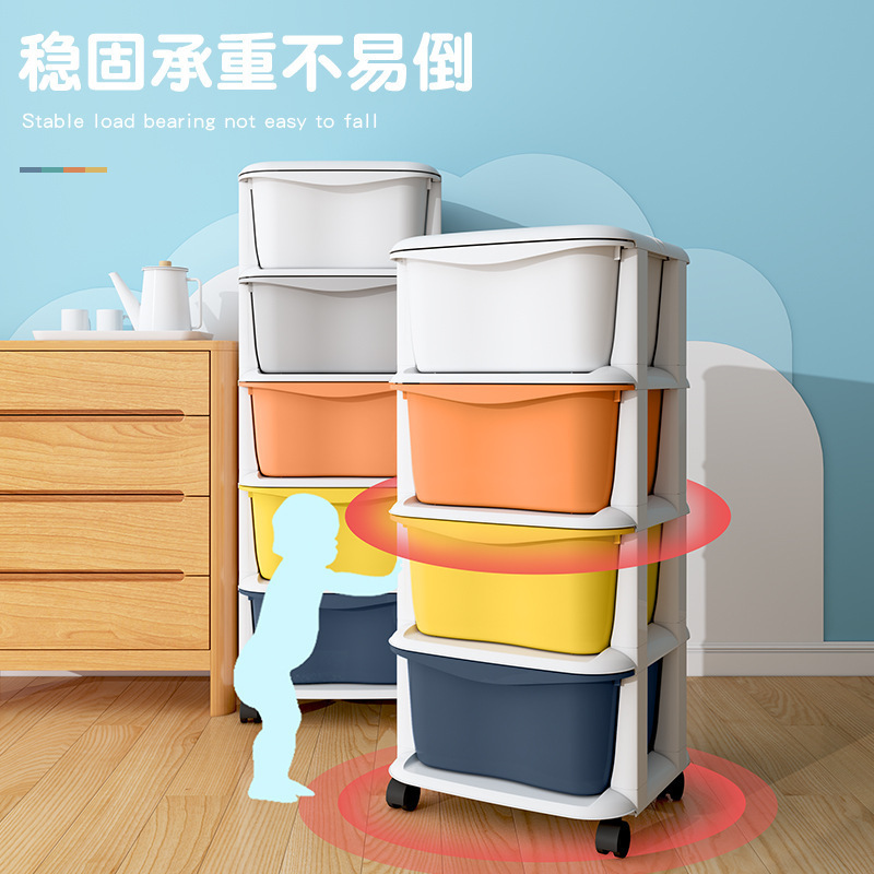 PP baby plastic cabinet simple drawer storage cartoon cupboard children box for organizing children's toys books clothes