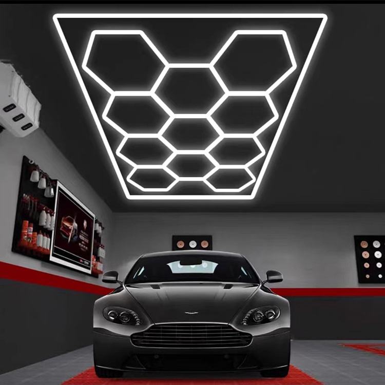 Wholesale Hexagonal LED Working Light Car Beauty Station LED Suspended Ceiling Lighting and Garage LED Hexagonal Lights