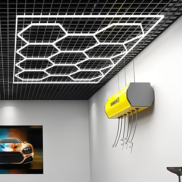 Wholesale Hexagonal LED Working Light Car Beauty Station LED Suspended Ceiling Lighting and Garage LED Hexagonal Lights