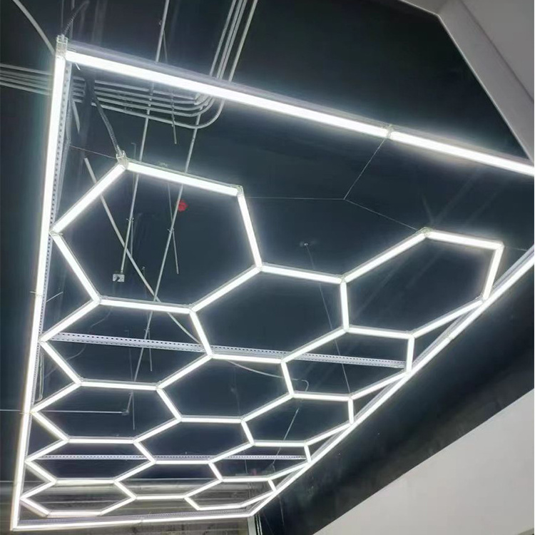 Ceiling Lighting Hexagon LED Work Light for Garages Car Wash Detailing Honeycomb Style Garage LED Light