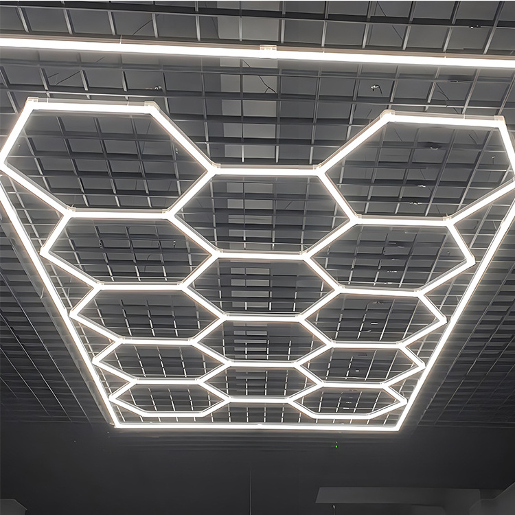 Ceiling Lighting Hexagon LED Work Light for Garages Car Wash Detailing Honeycomb Style Garage LED Light