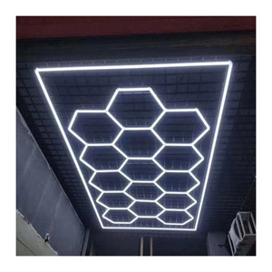 High-Lightness Aluminum Hexagonal LED Working Light Geometric Design DIY Workshop Car Light Factory Car Garage Workshop Light