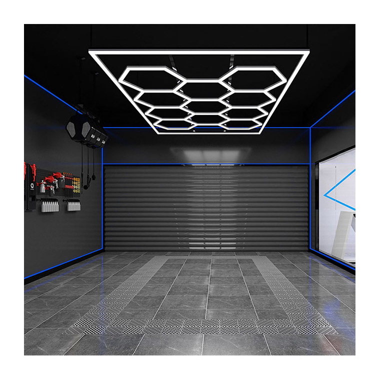 Wholesale Hexagonal LED Working Light Car Beauty Station LED Suspended Ceiling Lighting and Garage LED Hexagonal Lights