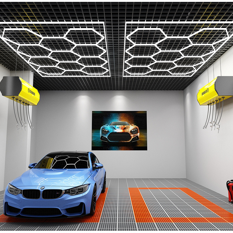 Wholesale Hexagonal LED Working Light Car Beauty Station LED Suspended Ceiling Lighting and Garage LED Hexagonal Lights