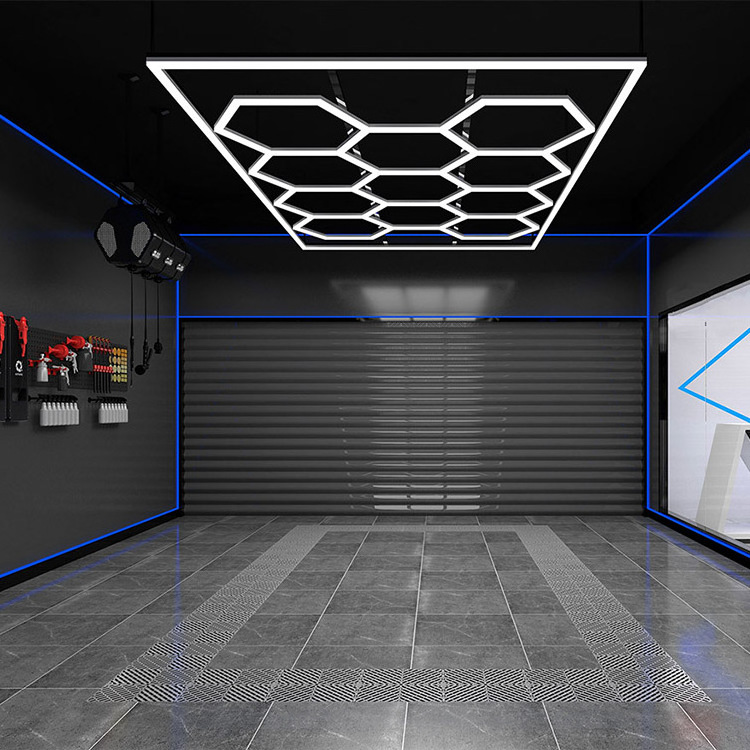 2024 Best Quality LED Hexagon Honeycomb Detailing Working Light Garage LED Light with Excellent Hexagon LED Detailing