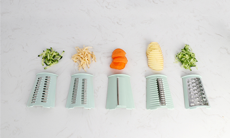 Multi purpose manual food vegetable grater slicer potato cheese grater with handle kitchen rotary tabletop drum grater