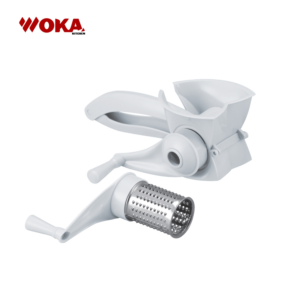 Professional 3 Drum Blade Rotary Cheese Grater, Manual Cheese Slicer, Rotary Cheese Shredder