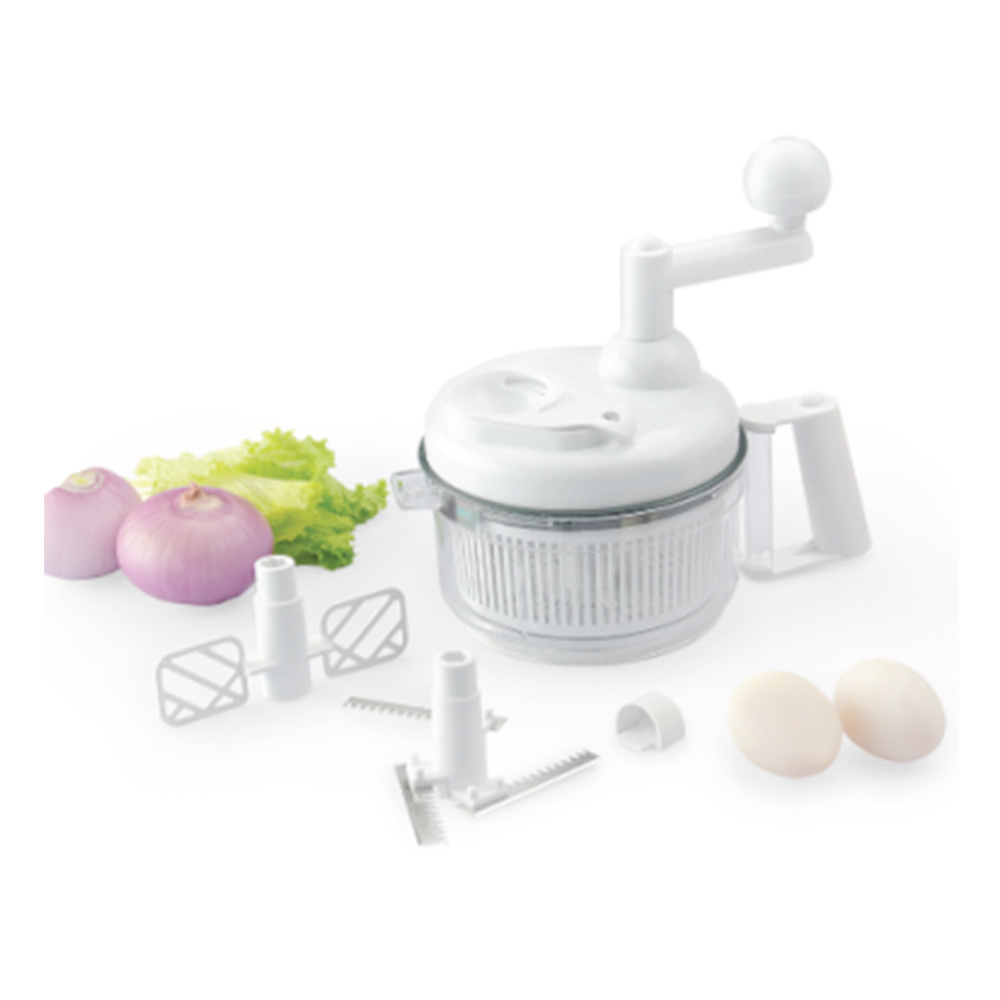 Manual Food Processor, Salad Spinner Chopper and Turning Slicer