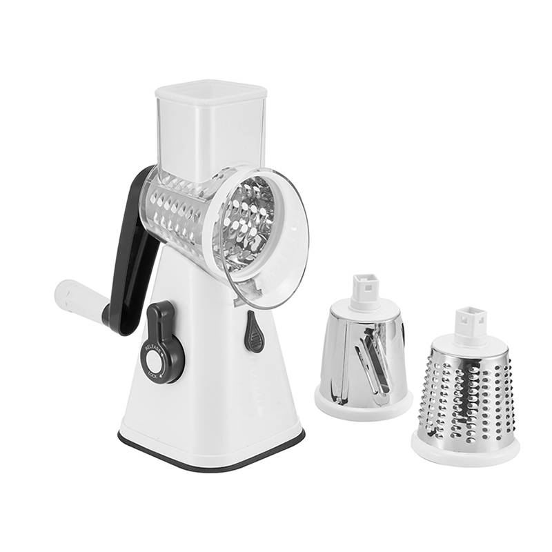 Multifunctional Table Top Drum Cutter Round Mandoline Slicer Manual Cabbage Kitchen Knife Stainless Steel Rotary Grater