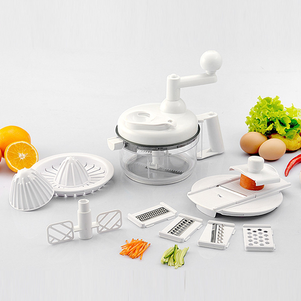 Multifunction plastic manual multi vegetable fruit food processor